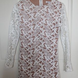 nude and white lace cocktail dress, *never worn